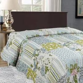 Покрывало Home Line печворк 220x240 МАРЕНГО (140662), Цвет: голубой, Размер: 220x240