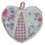 Прихватка Сердце 19х19 Прованс Bella Троянди/Рожева клітинка з мереживом (013525)