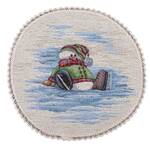 Серветка-підкладка під тарілку з мереживом Сніговики-витівники O20 LiMaSo (ROUND1062M-20D)