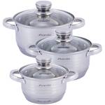 Набор кастрюль 6 предметов (1,5л, 2л, 3л) Kamille (4915)