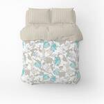 Полуторный комплект Home Line Бязь 145х214 (1 нав 50х70) ВЕСНЯНИЙ ВЕЧІР голубой / ПАРКЕТ бежевый (168341)