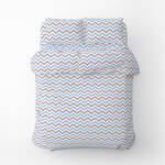 Полуторный комплект Home Line Бязь 145х214 (1 нав 50х70) ЗІГ ЗАГ голубо-коричневый (175852)