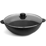 Сковорода чугунная WOK со стеклянной крышкой 4,7 л 300х103 мм Brizoll (W30-6)