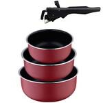 Набор ковшей со съемной ручкой Bergner Click & cook, 16/18/20 см 4 предмета (BG-31608-RD)