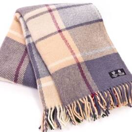 Плед вовняний 140х205 Клітка Klippan Saule (91.7), Основний колір: бузковий, Розмір: 140x205