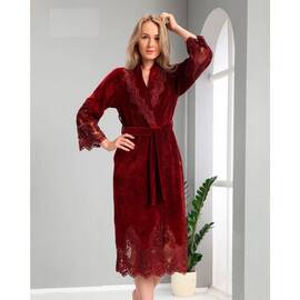 Халат NUSA женский ns 0383 bordo (2xl), Цвет: бордовый, Размер: 2XL