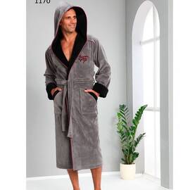 Халат NUSA мужской ns 1170 серый (2xl), Цвет: серый, Размер: 2XL