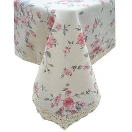 Скатерть 110х134 Прованс Bella Троянди з мереживом (013507), Тип: скатерти, Цвет: розовый, Форма скатерти: прямоугольная, Размер: 110x134