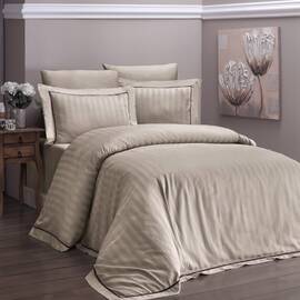 First Сhoice сатин люкс 200х220 novel line s. kahve, Размер: двуспальный евро 200х220, Основной цвет: капучино