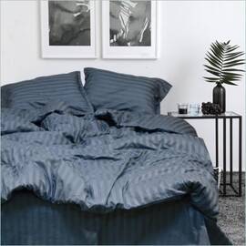 Постільна білизна 67 сатин-страйп 200х220 Вілюта, Розмір: двоспальний євро 200х220, Основний колір: чорний