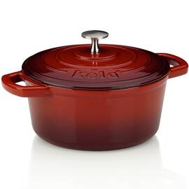 Каструля чавунна з кришкою KELA Calido, 21 см, 2,5 л (11940), Тип: каструля, Об'єм: 2,5 л, Колір: червоний