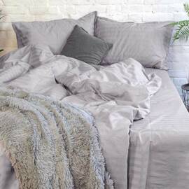 Постельное белье 80 сатин-страйп 175х210 Вилюта, Размер: двуспальный 175х210, Основной цвет: серый