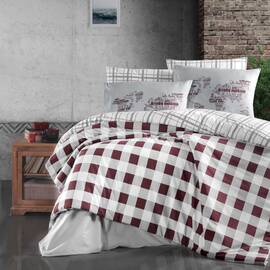 Постільна білизна First Сhoice ранфорс 200х220 edmon dark red