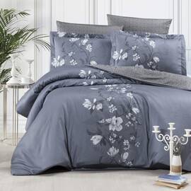 Постільна білизна First Сhoice сатин люкс 200х220 evan indigo