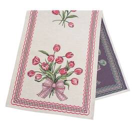 Наперон гобеленовий 37х100 (NP0073-37) LiMaSo, Тип: доріжки (раннери), Основний колір: рожевий, Форма скатертини: прямокутна, Розмір: 37x100