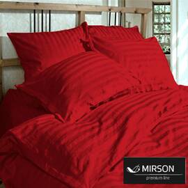 Постельное белье MirSon Сатинстрайп Aldo 143х210х2 (2200000019226), Размер: семейный 2шт(145x210), Основной цвет: бордовый
