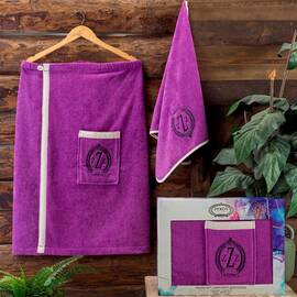 Жіночий набір для сауни махра/велюр LILA Zeron (17514)