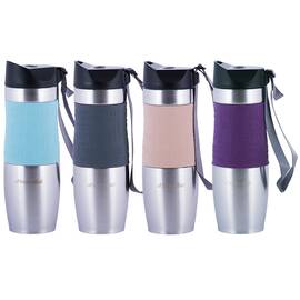 Термокружка 480 мл с TPR-вставкой и ремешком Kamille (2051)