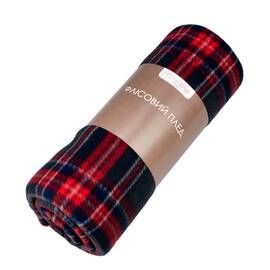 Плед Home Line флісовий 160х220 ПОЛАР клітина червоно-сіра (164479), Основний колір: червоний, Розмір: 160x220