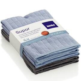 Серветки універсальні KELA Supor (мікрофібра), блакитний, 35x35 см, 4 шт (12730)