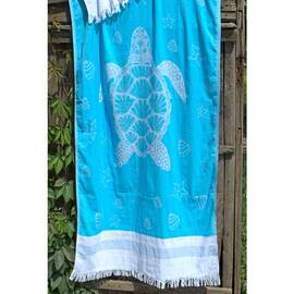 Полотенце Barine Pestemal Turtle 85x165 Mavi голубое (svt-2000022223478)