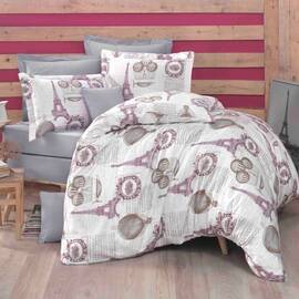 Комплект постельного белья Mays сатин де дюкс 13388 полуторный, Размер: полуторный 160х220, Основной цвет: сиреневый