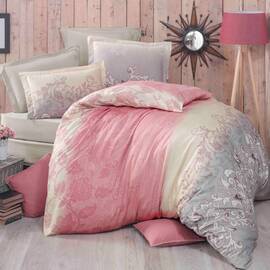 Комплект постельного белья Mays сатин де дюкс 70462 полуторный, Размер: полуторный 160х220, Основной цвет: розовый