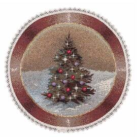 Серветка-підкладка під тарілку з мереживом Карпатська ніч O20 LiMaSo (ROUND740M-20D), Тип: салфетки, Цвет: коричневый, Форма скатерти: круглая, Размер: Ø20