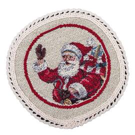 Серветка-підкладка під тарілку з мереживом Свято наближається O10 LiMaSo (ROUND243M-10D), Тип: салфетки, Цвет: красный, Форма скатерти: круглая, Размер: Ø10