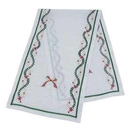 Наперон лляний 40х134 LiMaSo (NPLVB18), Тип: дорожки (раннеры), Цвет: зеленый, Форма скатерти: прямоугольная, Размер: 40x134