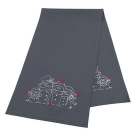 Наперон вишиваний новорічний 40x140 LiMaSo (NPV017S-40), Тип: дорожки (раннеры), Цвет: серый, Форма скатерти: прямоугольная, Размер: 40x140