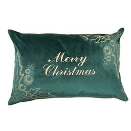 Наволочка новорічна оксамитова вишивана Merry Christmas 42х65 LiMaSo (NOV01ZH)