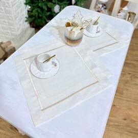 Серветка лляна 40x40 LiMaSo (SRLB30-40), Тип: салфетки, Цвет: кремовый, Форма скатерти: квадратная, Размер: 40x40