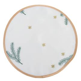 Вишивана серветка Ялинкові гілочки D24 LiMaSo (SRVG15-24D), Тип: салфетки, Цвет: белый, Форма скатерти: круглая, Размер: Ø24