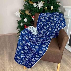 Плед 100х150 Сніжинка синій з люрексом 100х150 легкий Прованс (024077), Основний колір: синій, Розмір: 100x150