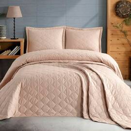 Покрывало стеганое 240x260 с наволочками 50х70 KARE BEJ Zeron (18048), Цвет: бежевый, Размер: 240x260