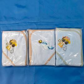 Рушник дитячий для купання велюровий з капюшоном 80x80 світло-блакитний Zeron (18152), Цвет: голубой