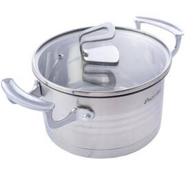 Каструля 24x13 см, 5,7L з кришкою Kamille (5857), Тип: каструля, Об'єм: 5,7 л, Колір: срібний