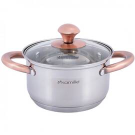 Каструля 1,5л з кришкою Kamille (4930), Тип: каструля, Об'єм: 1,5 л, Колір: срібний