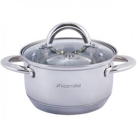 Кастрюля 3,4л с крышкой Kamille (5773), Тип: кастрюля, Объем: 3,4 л, Цвет: серебряный