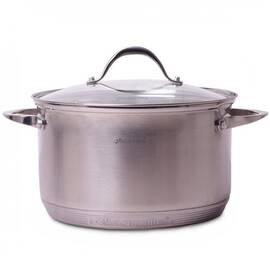 Каструля 6,5л з кришкою та 7-шаровим дном (O24x14.5 см) Kamille (4724S), Тип: каструля, Об'єм: 6,5 л, Колір: срібний