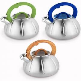 Чайник 3л со свистком и стеклянной крышкой Kamille (671)