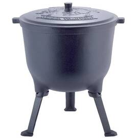 Казан чавунний емальований на ніжках 15л. Kamille (4808M), Об’єм казана: 15 л, Наявність кришки: з чавунною кришкою