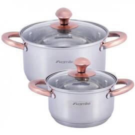 Набір каструль 4 предмети (1,5л, 3л) Kamille (4935)