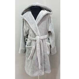 Халат детский махровый 4-6 лет Welsoft серый Zeron (18492), Цвет: серый, Размер детский: 5-6 лет