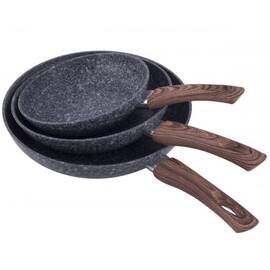 Набір сковорідок 20 см, 24 см, 28 см Kamille (4169), Колір: сірий, Тип: набір сковорідок, Форма: кругла, Діаметр (см): 20/24/28