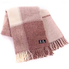 Плед вовняний Клітка 140х205 (5в6 (101.9)) Klippan Saule, Основний колір: коричневий, Розмір: 140x205