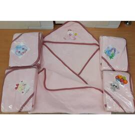 Полотенце детское для купанья велюровое с капюшоном 80x80 пудрово-розовое Zeron (18709), Цвет: нежно-розовый, Размер: 80x80