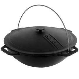 Казан азиатский чугунный с чугунной крышкой 6 л Азия Brizoll (KA06-1), Объем казана: 6 л, Наличие крышки: с чугунной крышкой