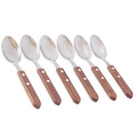 Набор ложек 6 предметов с деревянными ручками Kamille (5302)